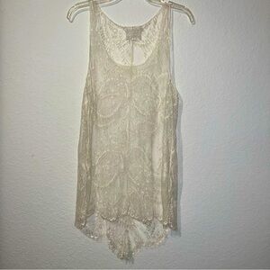 Bonnie Strauss sleeveless lace see through top